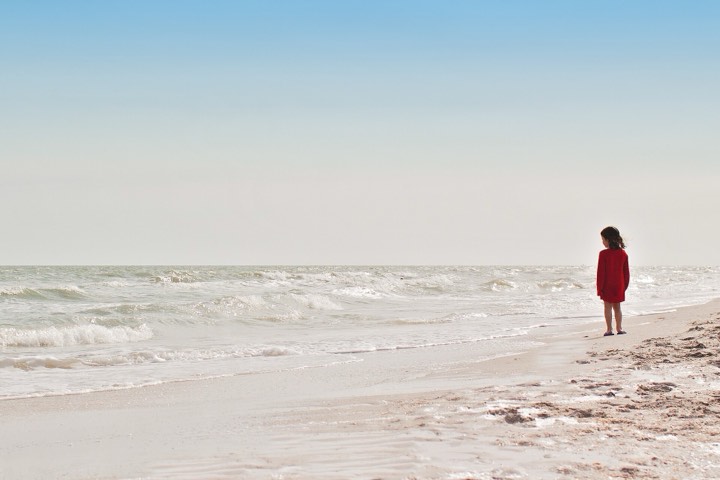 Enfant sur une plage de Floride