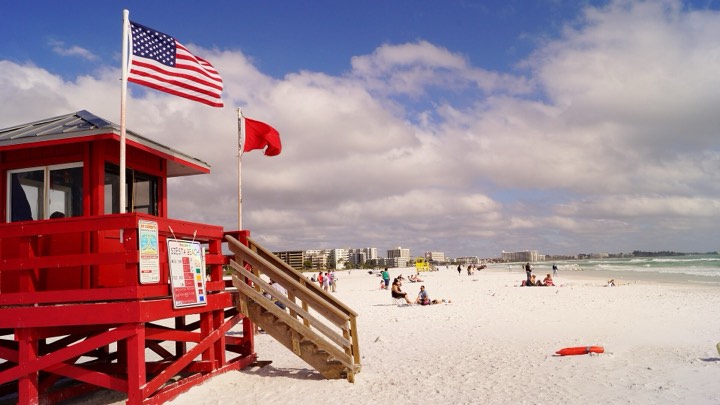 Plage presque déserte de Siesta Key
